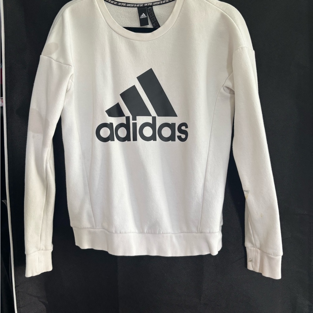 Adidas White Crewneck Sweatshirt
